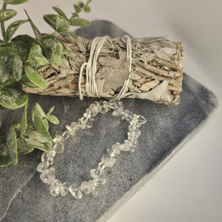 Bergkristal chips armband