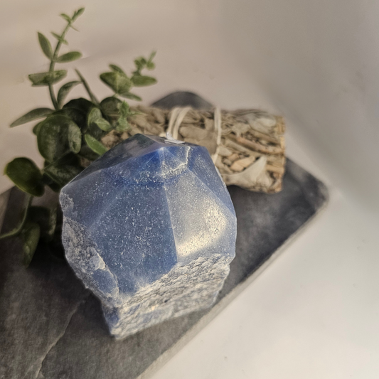 Blauwe quartz punt