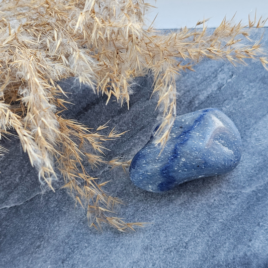 Blauwe quartz punt